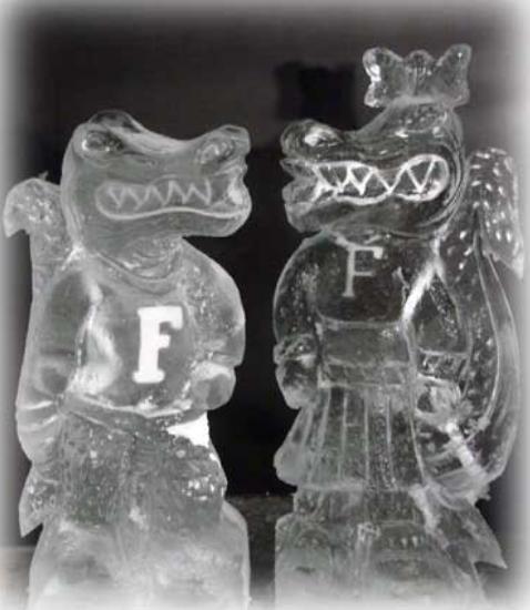 School pride ice sculpture